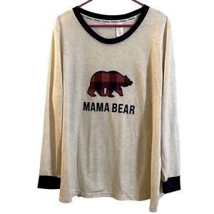 Dearfoams Womens Mama Bear Cozy Wear Top 3X